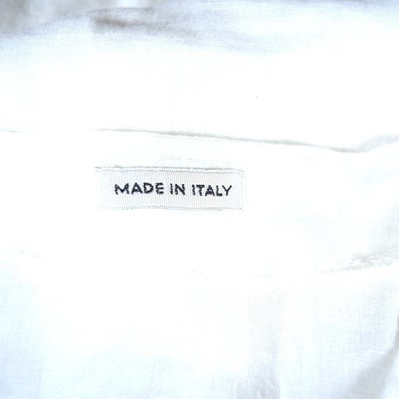 White 100% Linen Oversized Jacket Button up Roll-up Sleeves Made in Italy Sz M - Picture 11 of 13